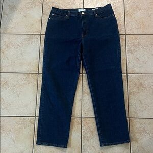 Frame The Borrowed Dark Wash Denim Cropped Jeans, Sz 32